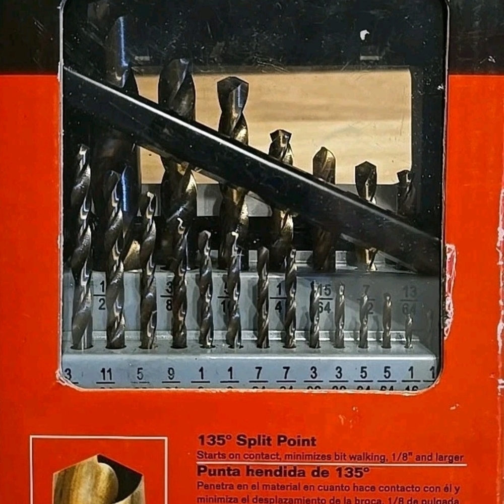 High-Speed Steel Drill Bit Set - Black and Gold